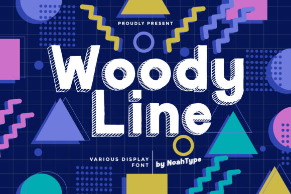 Woody Line: A Playful Comic Display Font for Digital Design
